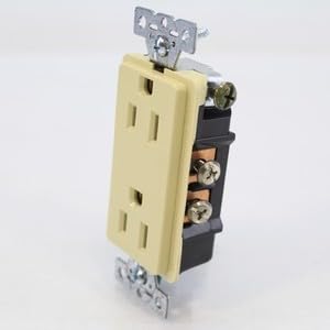 #US 10 Ivory Commercial Decorator Receptacle 5-15R 2P3W 15A 125V B&S DECB15I