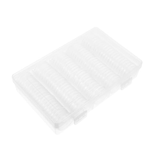 Boîte de rangement transparente ronde en plastique avec couvercle de protection pour capsules