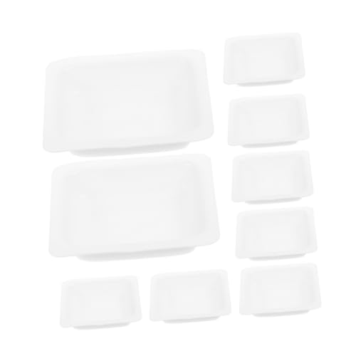 VILLFUL - VILLFUL 10pcs Plastic Weighing Trays Laboratory Equipment Sample Weigh Plates Stackable Design for Balances and Moisture Analyzers