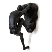 CLIMBING MEN ROCK CLIMBER ON LEDGE (TWO HANDED)