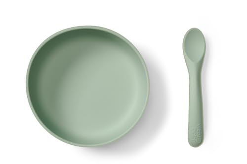 Vital Baby Nourish Silicone Suction Bowl Set - Mess-Free Weaning, Crushed Mint, Width: 15.5 cm, Height: 5.2 cm
