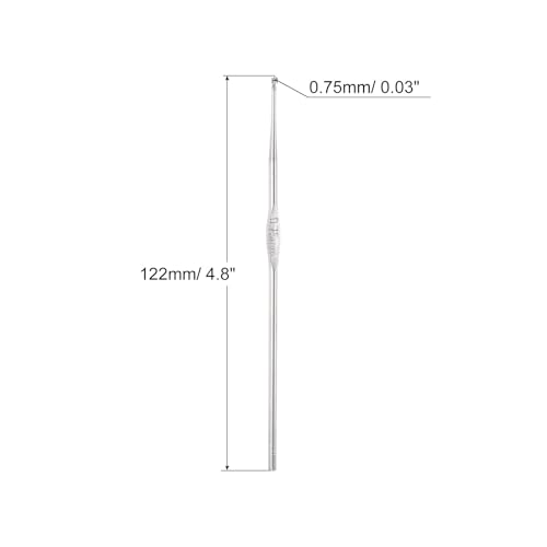 Agujas de ganchillo de 0,75 mm suaves de hierro para tejer hilo, 24 uds 2