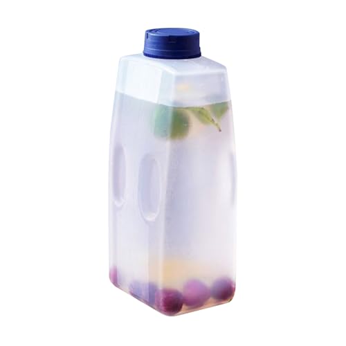 Juice Bottle - Refrigerator Beverage Container Dispenser, 2L Leak Proof Scale Marked Pitcher, Iced...