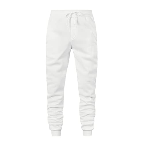 Pantalon de bodybuilding slim homme blanc avec cordon de serrage automne printemps