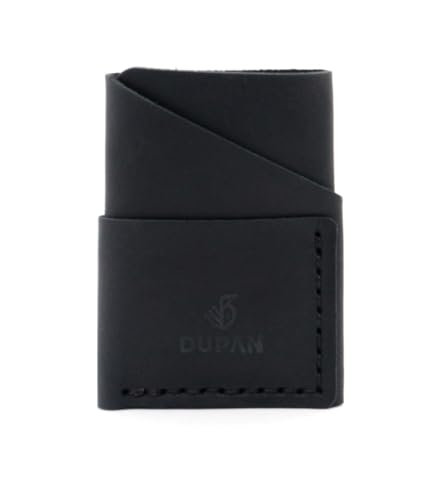 Premium Handmade Leather Cardholder - Ultra-Slim, Lightweight & Modern Wallet for Effortless Style (BLACK)