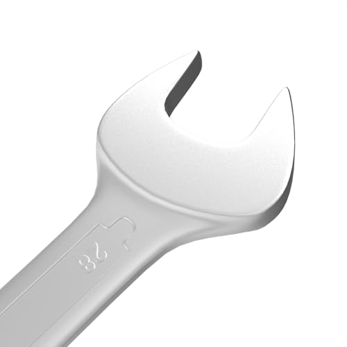 Image of Groz Combination Spanner 28 mm, Length 310 mm | DIN 3113 Standards | Chrome Vanadium, Matt Satin Chrome Combination Wrench Tool | CSP /DIN /28G