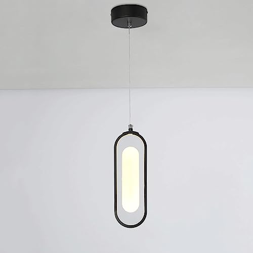 Plafonnier minimaliste noir de haute finition avec cale de tête ovale