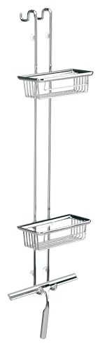 Panier de douche emco system2 plateau de table avec raclette et rangement chrome - 2