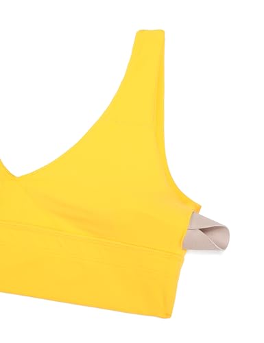 Image of CRZ YOGA Butterluxe V Neck Longline Sports Bra | Light Support, Removable Pads, Yoga, Extremely Soft, U Back, Wide Straps, for Women