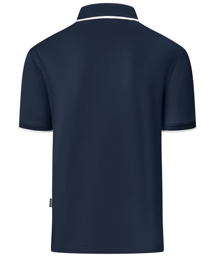 Polo para hombre de manga corta con cremallera 1/4, transpirable y ligero, ideal para golf, tenis y uso casual miniatura 3
