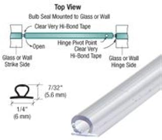 CRL Shower Door Translucent Vinyl Bulb Seal with Pre-Applied Tape for 7/32" Gap (1/4" and up Thick Glass)