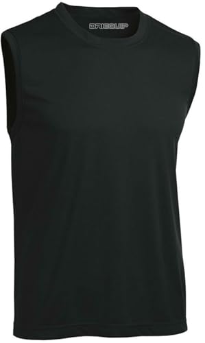 DRIEQUIP Mens Sleeveless Moisture Wicking Muscle T-Shirts. XS-4XL