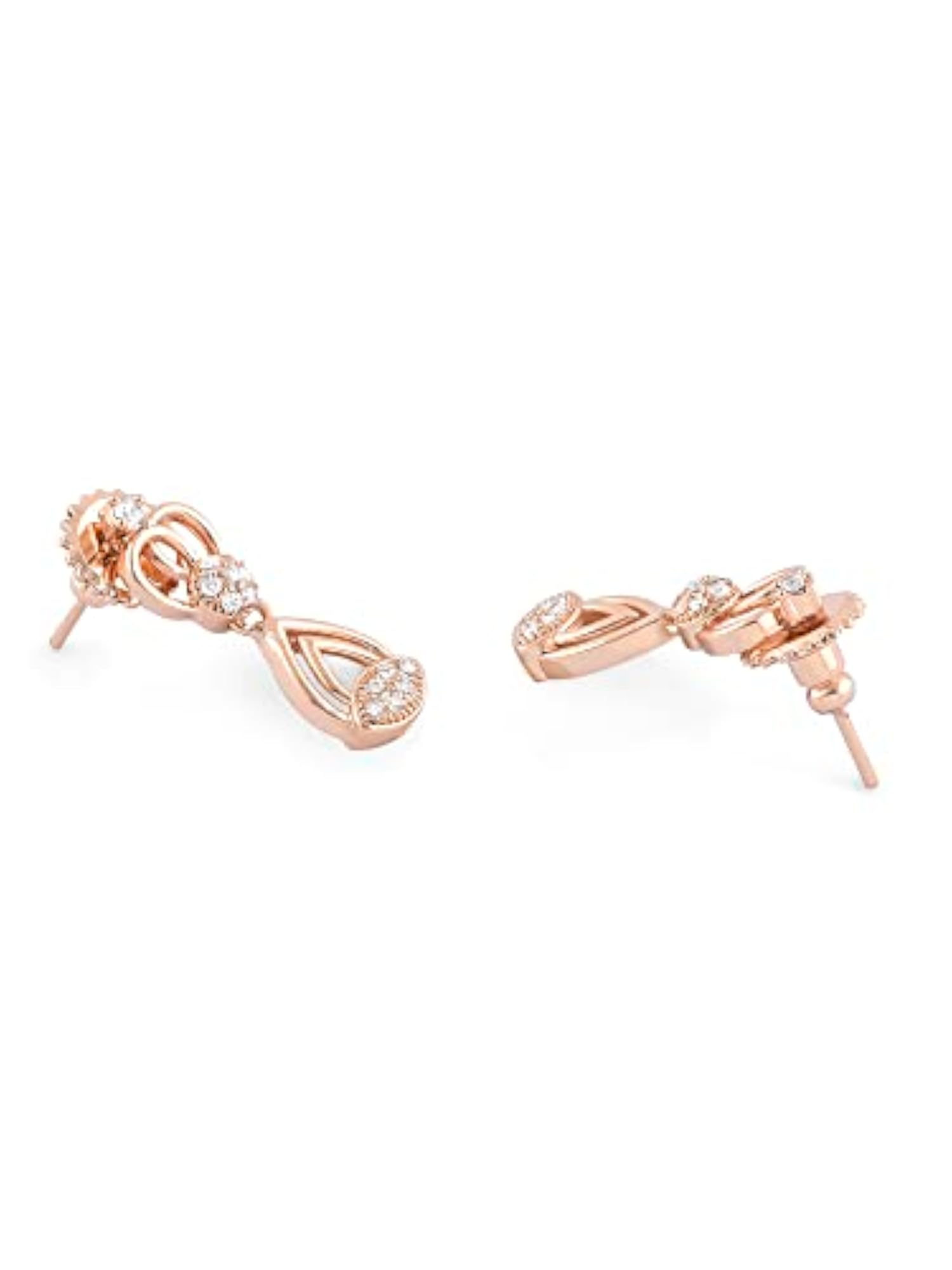 Rose Gold Dazzling Cubic Zirconia Necklace and Earring Set