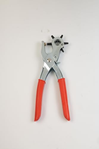 Image of Spartan 9 Inch Standard Hole Punch Pliers | Heavy Duty Manual Standard Hole Punch Pliers ather Hole Punch Tool with Ergonomic Non-Slip Handles | Ideal for Leather, Belts, Rubber, Plastic, Fabric & DIY