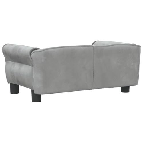 vidaXL Hundebett, Hundekissen mit weicher Polsterung, Hundesofa Hundecouch für kleine Hunde Haustiere, Haustierbett Katzenbett, Hellgrau Samt
