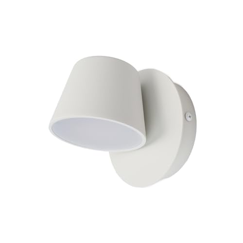 Alpinaluz Aplique de Pared LED con Foco 6W Blanco Cálido 2700K CRI 90 sin Parpadeos - Diseño Orientable 350° en Aluminio Blanco para Mesita de Noche o Cabecero