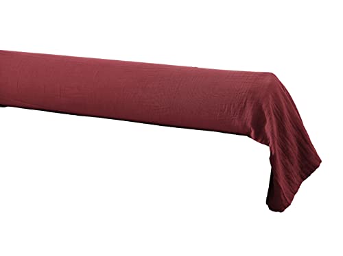 DOCK AVENUE Taie de traversin Gaze de Coton 85 x 185 cm Gaia Coloris Rouge Lie de vin