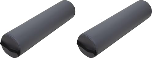 Image of ForPro Full Round Bolster Pillow, Cool Grey, Oil and Stain-Resistant, for Massage and Yoga, 6 inch R x 26 inch L (Pack of 2)