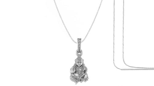 Chaîne médaillon Lord Kubera en argent pur 925 bijou spirituel de prestige