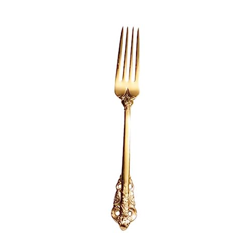 FUNOMOCYA Classical Embossment Western Tableware Fork Stainless Steel Dinner Fork for Fine Dining Hotels Home Schools