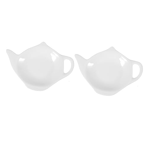 HEALEEP 2pezzi Portate Per Tè e Condimenti Sottopiatti Per Bustine Da Tè Piatti Per Snack e Dipping Design Forma Teiera e Ristoranti