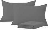 Comfort Beddings Pack of 2 Travel Pillowcases 12x16 Premium 100% Cotton Blend Grey Travel Pillow Case Zipper Closure, Super Soft and Cozy Travel Pillow Covers (Size-12x16, Dark Grey)