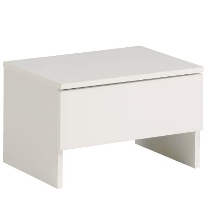 Miroytengo Pack White (Cama de Matrimonio + 2 mesitas) en Color Blanco Estilo Moderno 135-140x190cm