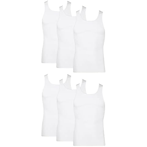 Hanes Men's 6-Pack Cotton Tank Undershirt Cover