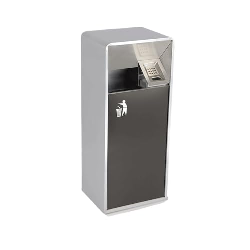NZpost Cubo de Basura para Exterior de 19L/40L Cubo de Basura de Metal Cuadrado de Dos Colores con Apertura Lateral, Cubo de Basura Comercial doméstico Moderno (L)