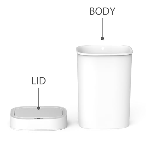Caneca de basura automática rectangular 50 litros blanca miniatura 6