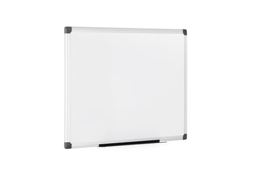 Bi-Office Magnetisches Whiteboard Maya, 60 x 45 cm, Lackierte Stahloberfläche, Trocken Abwischbar, Memoboard mit Aluminiumrahmen und Stifteablage, Magnettafel