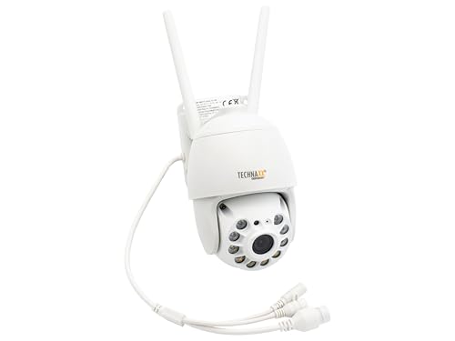 Technaxx 3MP WiFi PT Caméra Dome TX-192 - Caméra de sécurité extérieure FullHD WiFi avec APP - Détection de Mouvement, Fonction d'alarme, étanche IP66,...