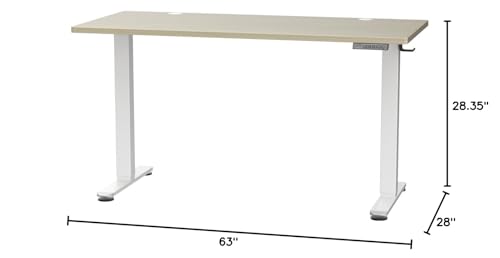 Image of Ergear Height Adjustable Electric Standing Desk, 63x 28 Inches Sit Stand up Desk, Large Memory Computer Home Office Desk (Natural) (EGESD7N)