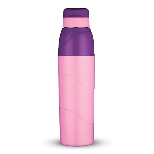 Image of Trueware Wave 500 ML Plastic Insulated Water bottlle for Cold Water, BPA Free, Food Grade, Leak Proof, Airtight (Purple)