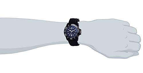 Image of Maxima Silicone Analog Blue Dial Men Watch-O-45843Ppgw, Black Band
