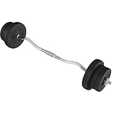 Yaheetech 55lb Olympic Barbell Dumbbell Weight Set Gym Lifting Exercise Workout Olympic Bar Curl Bar
