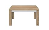 Lourini® Mesa Paris para Comedor o Cocina, Roble Natural y Blanco, con Tablero Extensible hasta 185 o 230 cm