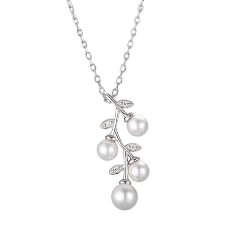 Collier de perles blanc YSJNGF en argent pour sublimer une robe de soirée élégante