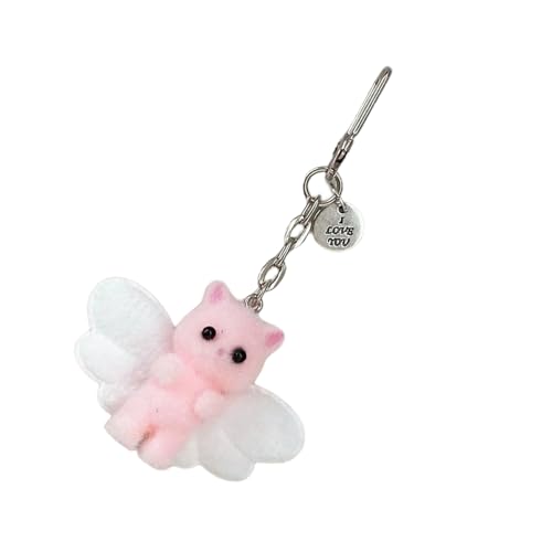 Greabuy Adorable cadena de teléfono con diseño de gato 3D, accesorio móvil con diseño de gato en 3D, 10 5, Materiales mixtos
