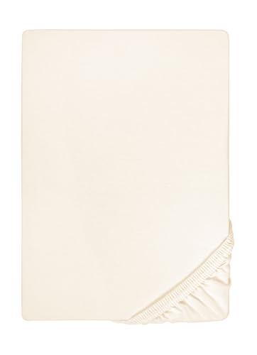 biberna Feinjersey Spannbettlaken 180x200-200x200 cm beige | 100% Baumwolle Spannbetttuch für Doppelbetten | Atmungsaktiv, Bügelfrei & mit Rundumgummizug | Oeko-TEX Zertifiziert | Modell 0077144