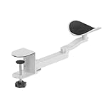 Hipzeepo Aluminum Desktop Desk Arm Rest Support 3 Height Adjustment Armrest Bracket Console for White