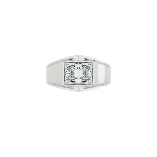 PALMONAS Single Stone Love Men's Band- 925 Silver for Men(Size-10) Deal