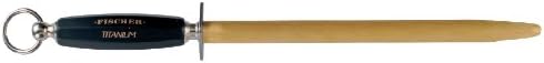 Fischer Bargoin 12-Inch Oval Sharpening Steel Titanium, Fine Cut
