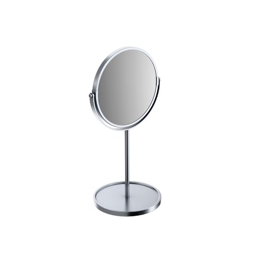Image of Kohler July Detailing Mirror with 3X Magnification | Freestanding Countertop Round Mirror | Double Sided Pedestal Mirror for Shaving, Makeup | 3 Years Warranty, 175 mm