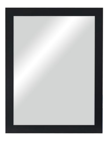 CHELY INTERMARKET MOD113 Espejo Pared Cuerpo Entero 50X70Cm Negro Espejo Decorativo Grande Espejo Largo Pared Hogar Baño Dormitorio Entrada Salón Vertical Horizontal Estilo Moderno Kit Colgado Madera