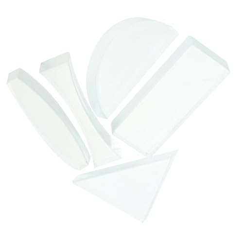 OUNONA 5 Piece Optical Lens Kit Semicircular Triangular Rectangular Lenses for Physics Experiments and Classroom Teaching