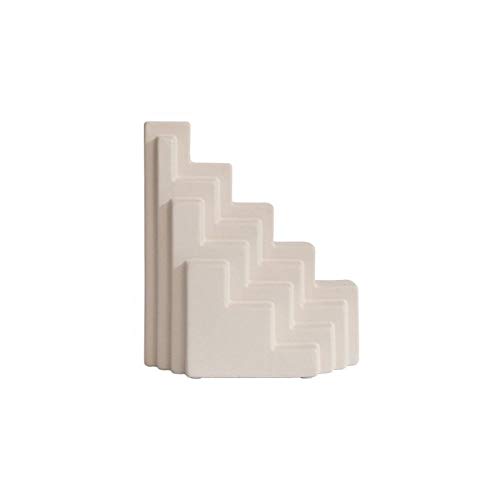 Vase géométrique moderne en céramique blanche pour centre de table - 2
