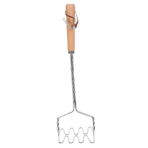 LIFKOME Machacador Manual De Patatas con Mango De Madera Prensa De Patatas Inoxidable para Cocina y Restaurantes Utensilio De Cocina