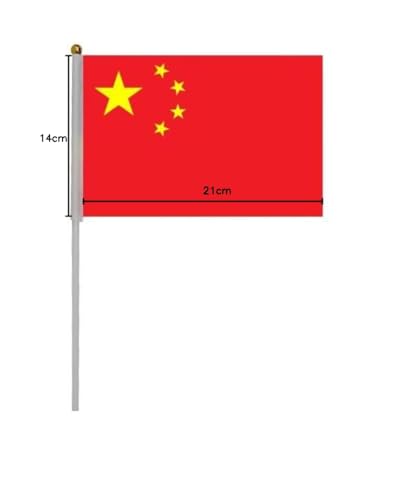 Pandiui23 20 Pieces of China National Holiday Hand Crank Flags Party Parades Hand Flag Sports Events Decoration Bars Flags China Bunting China - Image 2