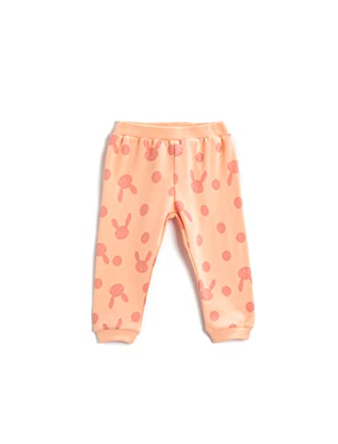 Koton Baby - Mädchen Jogger Printed Cotton Sweatpants, Pink Design (2d7), 18-24 Monate EU